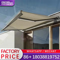 Motorized Electric Retractable Full Cassette Aluminum Awnings Rain Canopy Outdoor Patio Folding Arm Awning 7m Projection Retract
