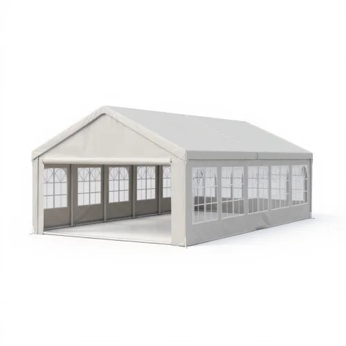 16'x32' Carport Car Canopy Party Tent with 3 Storage Bags & Removable Sidewalls, Outdoor Gazebo with 4 Ground Tubes