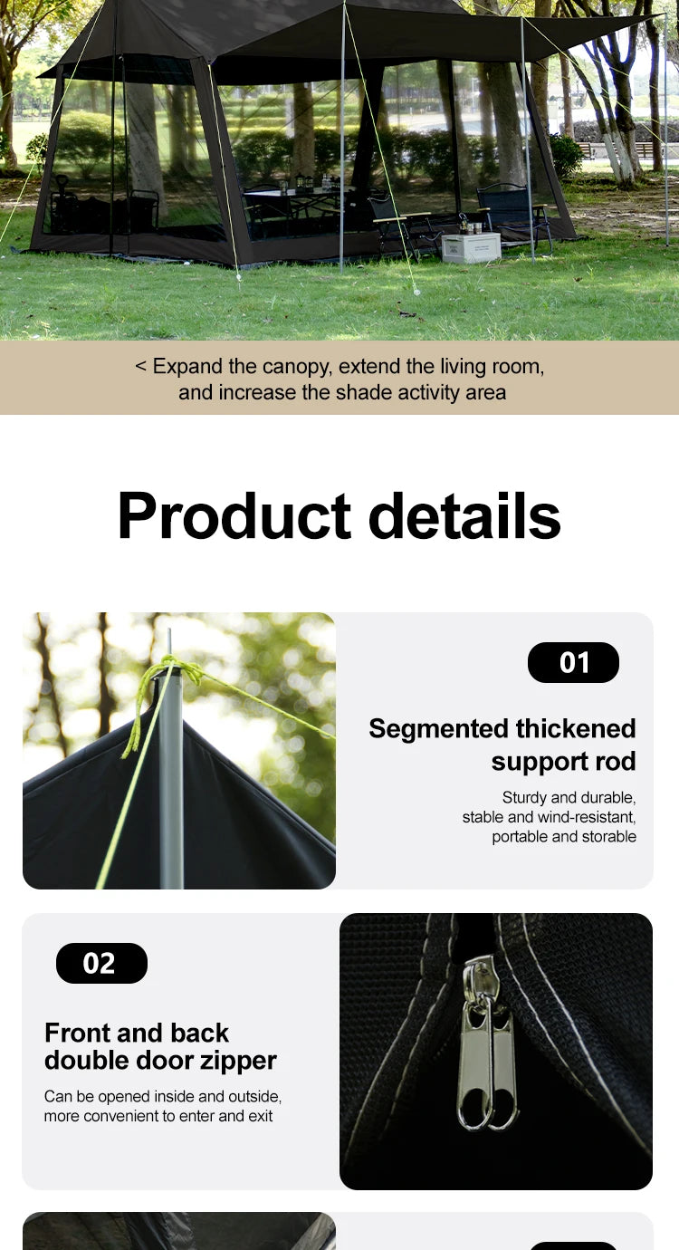 Sonuto 210D Automatic Camping Tent Large Instant Pop-up Family Tent Waterproof Anti-Mosquito Sun Shelter for Outdoor Beach Park