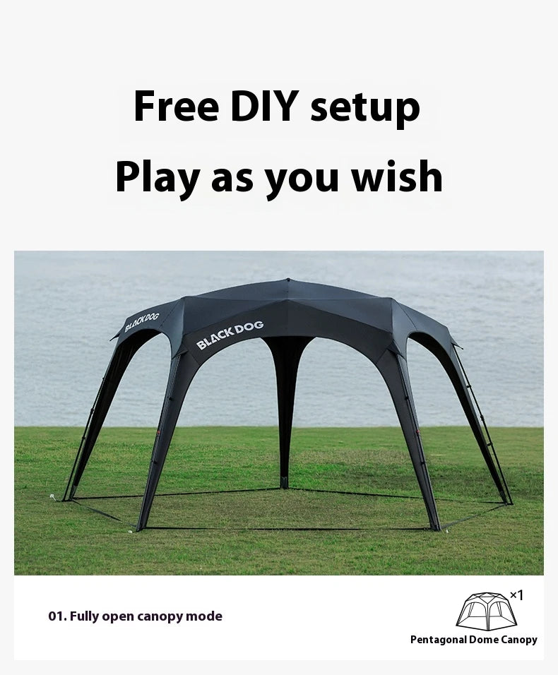 Naturehike BLACKDOG Camping Dome Tent Sunshade 150D Oxford Cloth Combination Buckle or Zipper Outdoor Travel Tent With Chimney