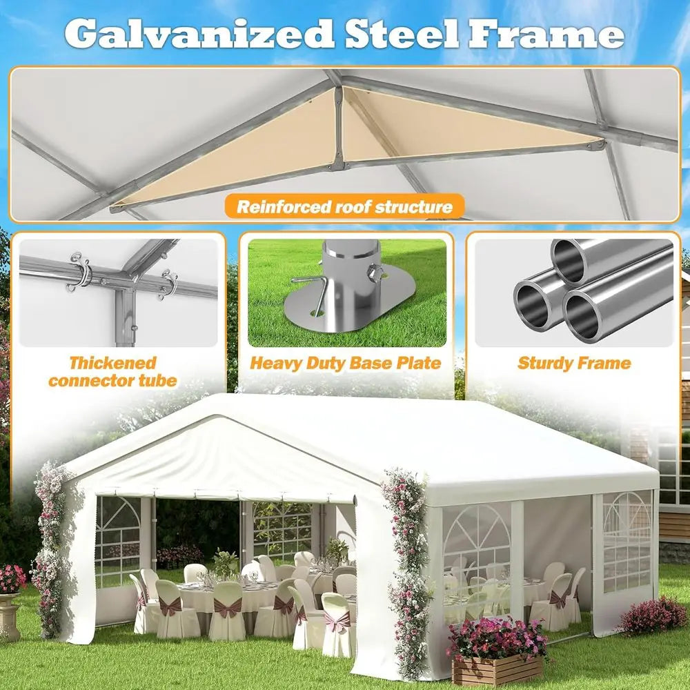 20 x 20t Party Tent Heavy Duty, Outdoor Wedding Tent with Removable Sidewalls, Event Gazebo Shelters or Party