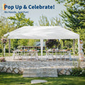 10x20 Pop Up Canopy with 6 Sidewalls, Beach Ten with One Push Setup, Heavy Duty Outdoor Instant Canopy Tent with Portable Roller Bag, Silver Coated Top, 3 Adjustable Height, Sandbags, White
