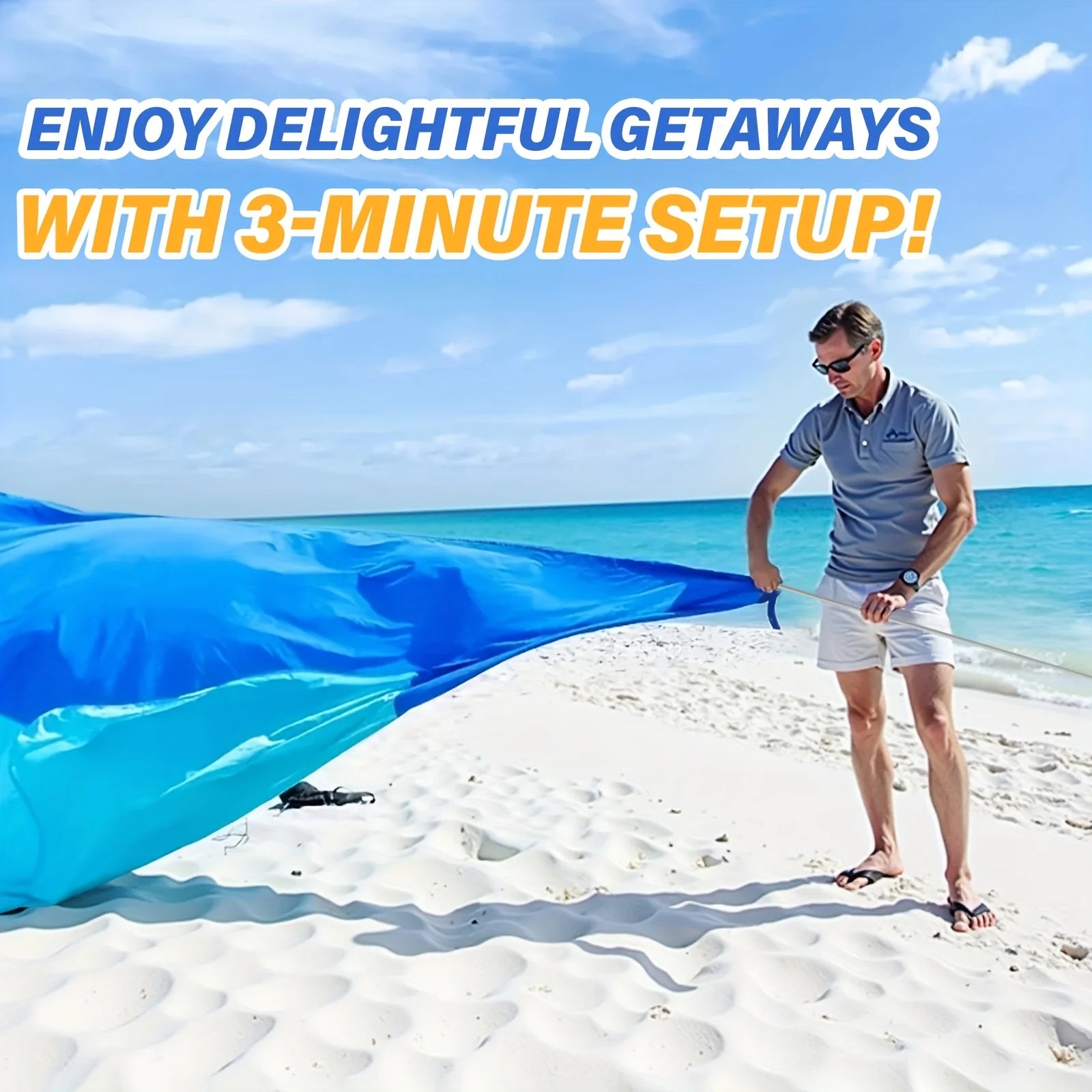 Portable Beach Canopy, Lightweight Sun Shade Shelter, UPF50+ UV Protection Beach Tent for Family, Camping,