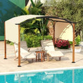 Arched Patio Shelter Pavilion with Retractable Sun Shade  Extra Large Outdoor Pergola for Deck Porch Garden Yard