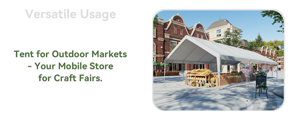 Aoxun 20x40 Party Tent,Waterproof Canopy with Removable Sidewalls & Roll-up Door,Steel Frame for Wedding BBQ Camping,White