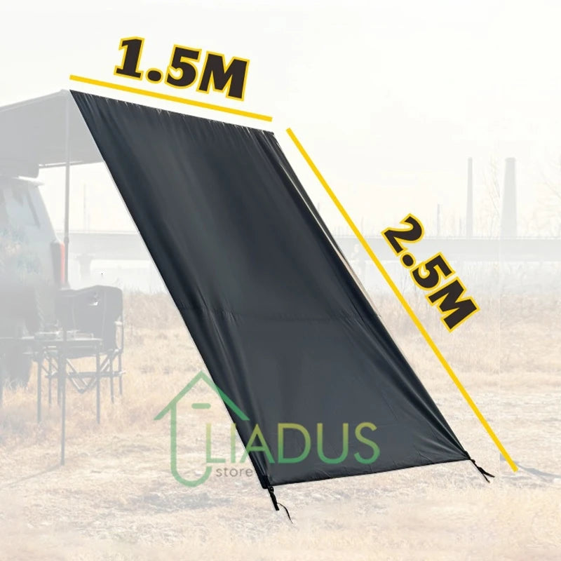 Car Side Tent Blackout with Mesh Windows Waterproof UV Protection Mounted Awning for Outdoor Camping Portable Shelter Easy Setup