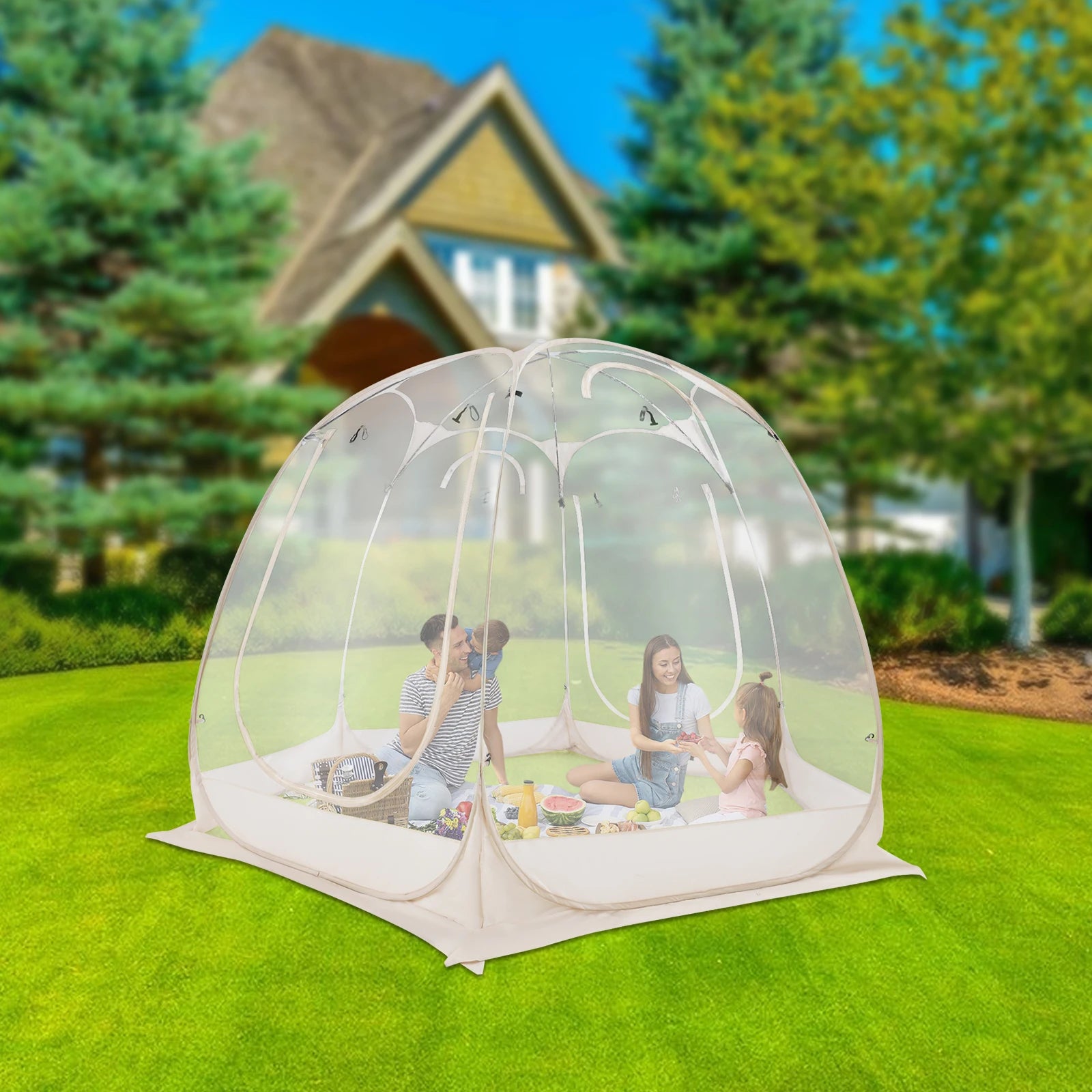 Clear Pop Up Bubble Tent Garden Courtyard Tent Camping Tent for Outdoor Lawns, Backyards  3*2.05m/9.84*6.73ft