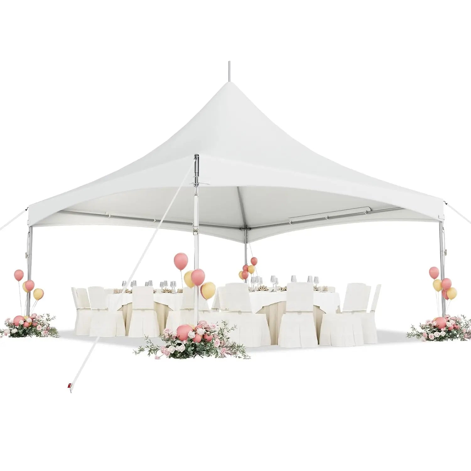 20x20FT Heavy Duty High Peak Party Tent, Outdoor PVC Canopy Shelter for 70 Guests, Ideal for Weddings, Events &, Customized