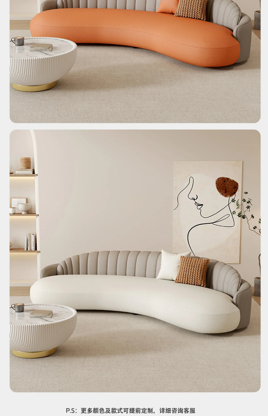 Curved Velvet Couches Modern Lounge Comfortable Nordic Puffs Sofa Luxury Designer Solid Wood Sofas Para El Hogar Home Furniture