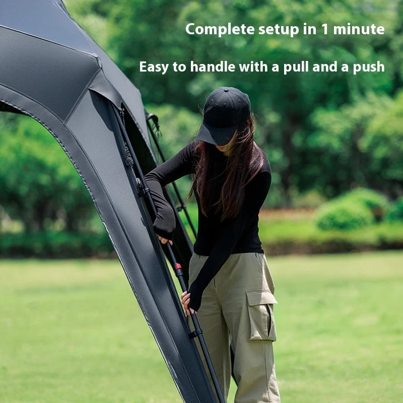 Naturehike BLACKDOG Camping Dome Tent Sunshade 150D Oxford Cloth Combination Buckle or Zipper Outdoor Travel Tent With Chimney