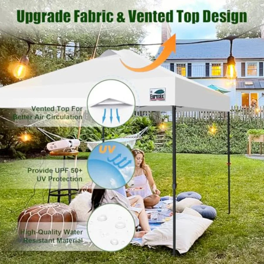 Outdoor events portable 10x10ft pop up canopy tent in navy blue nylon with instant openclose mechanism and bonus 4 sand bags