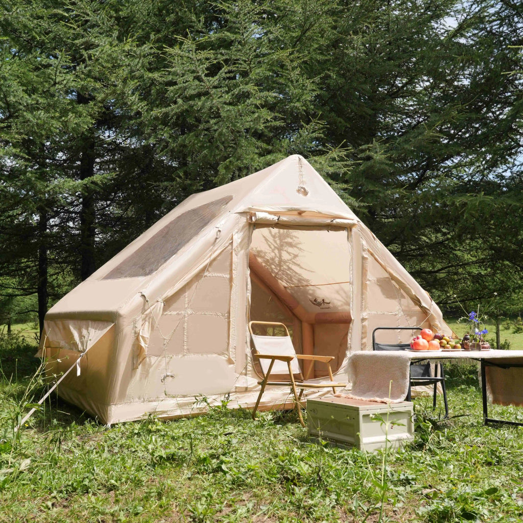 PAKICETUS Inflatable Tent With Skylight, Quick Setup Blow Up Tents With Pump, 4-6 PersonOutdoor Family Luxury Tent