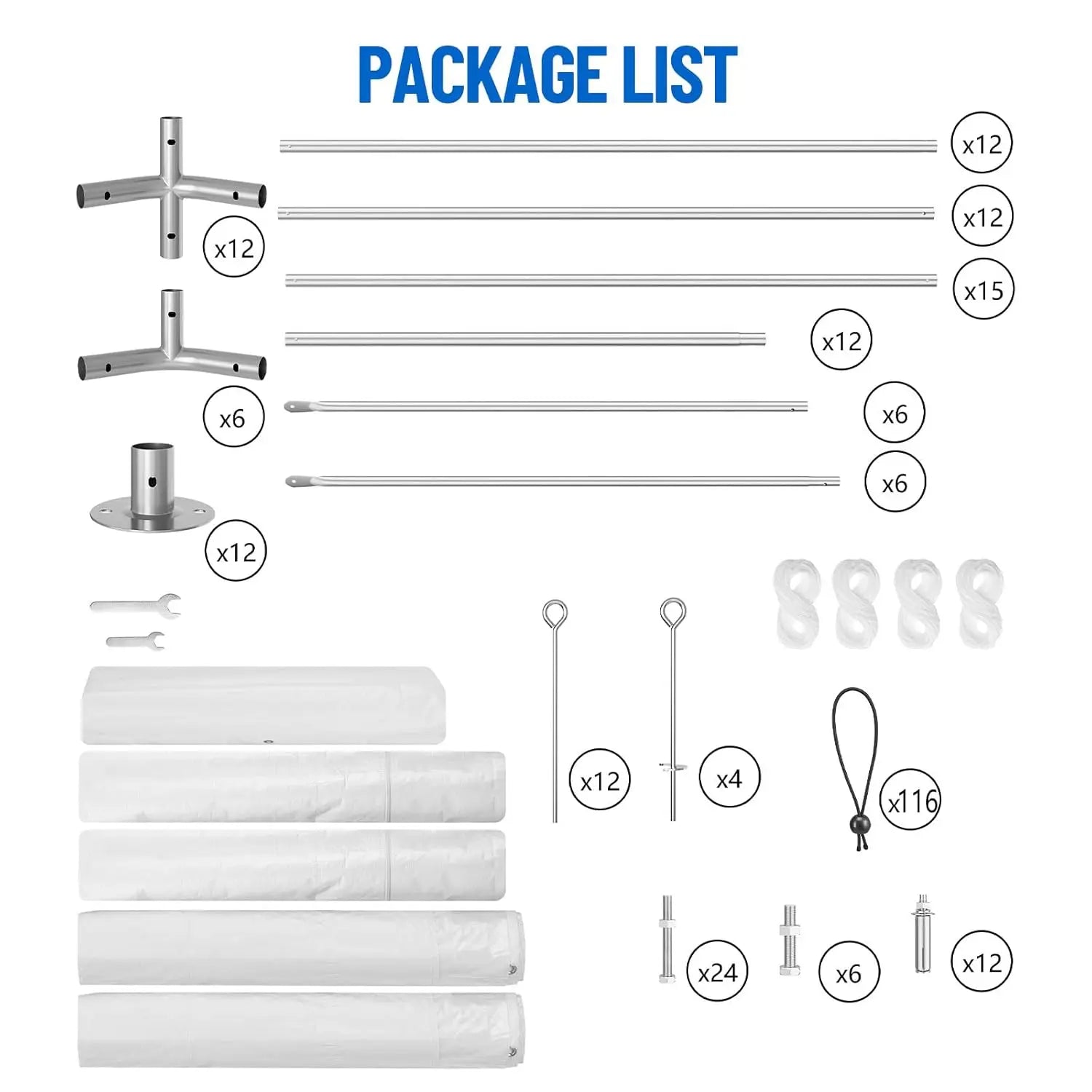 Tente de réception robuste 20 pi x 32 pi, abri événementiel pour mariage avec parois latérales amovibles, gazebo extérieur, personnalisable