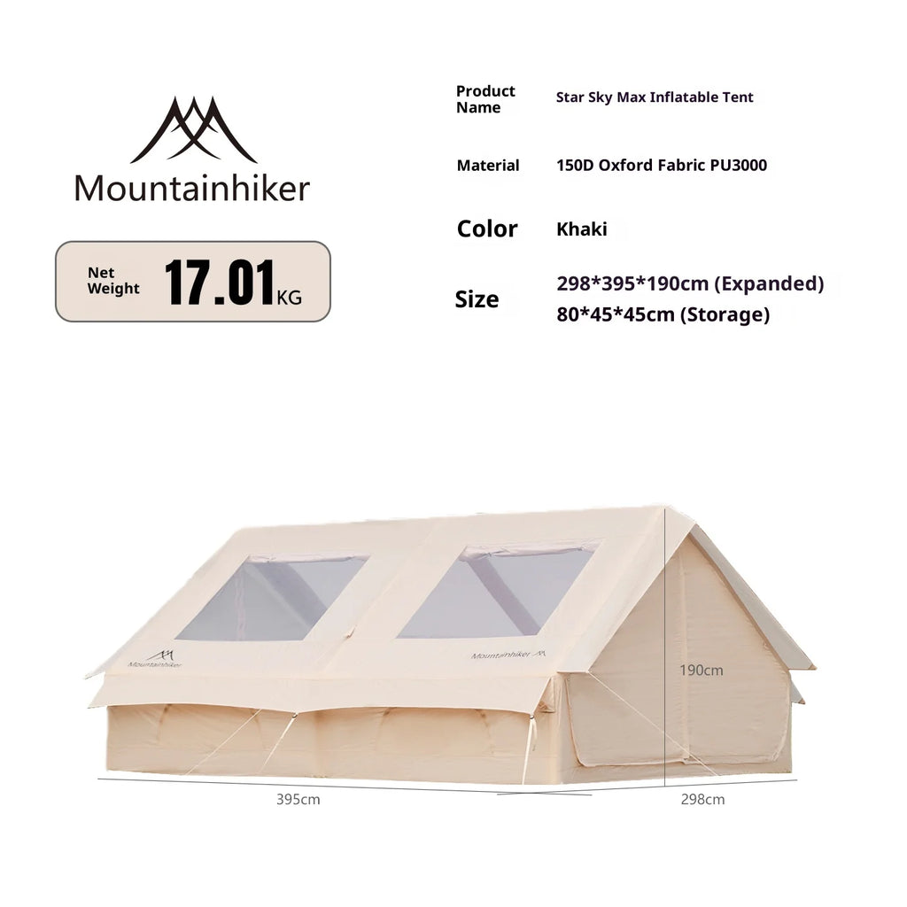 Mountainhiker Outdoor Camping Inflatable Tent Portable Folding Fully Automatic Rainproof Tourism 12 ㎡ Family House