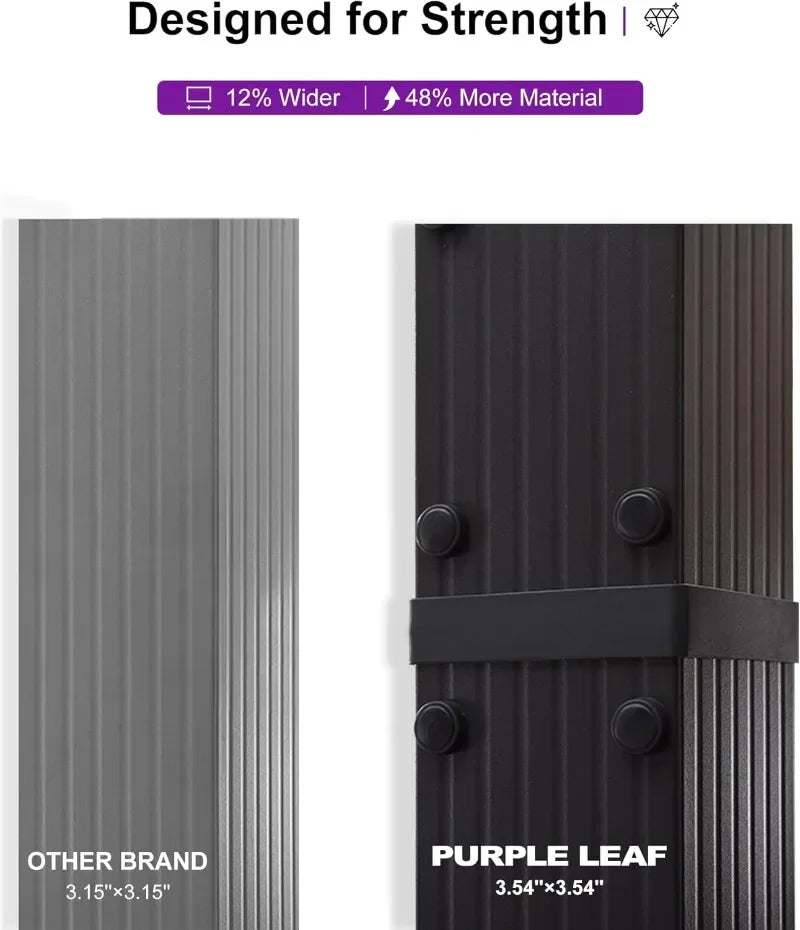 PURPLE LEAF 10' X 13' Outdoor Retractable Pergola with Sun Shade Canopy Patio Metal Shelter for Garden Porch Beach Pavilion