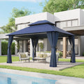 Customized Heavy-Duty Outdoor Gazebo with Double Roof, Mosquito Netting & Zipper Screens, Perfect for Party & Patio Use