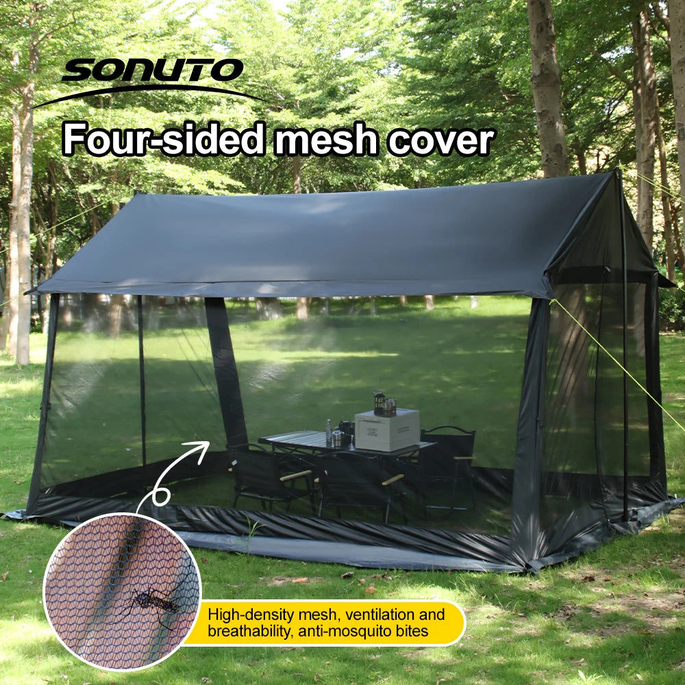 Sonuto 210D Automatic Camping Tent Large Instant Pop-up Family Tent Waterproof Anti-Mosquito Sun Shelter for Outdoor Beach Park