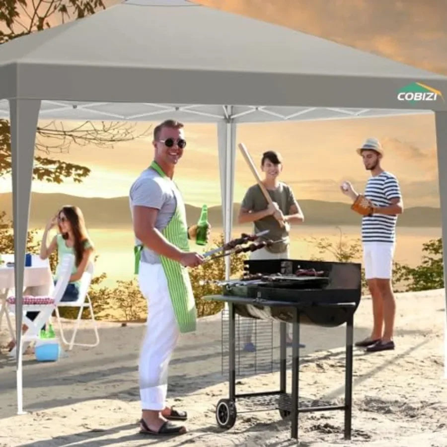 10x10 Pop Up  Tent Without Sidewall UPF 50+ Waterproof Outdoor   Tent Portable Canopies Gazebo for Commercial Sun Shade Party B
