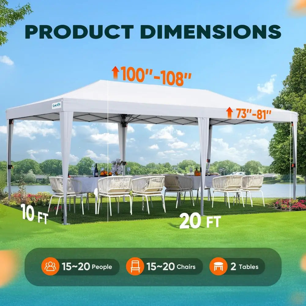 10x20 Pop up Canopy with Sidewalls Easy up Canopy Tent Instant Shelter with Windows for Outdoor Events Parties Weddings Commerc
