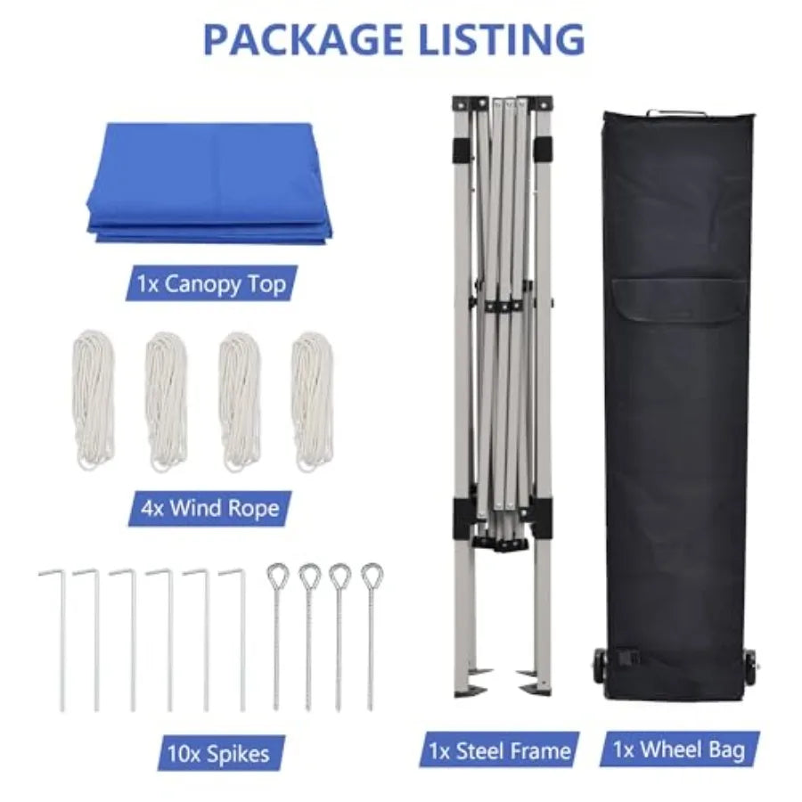 10x20 Feet Pop up  Tent Folding Heavy Duty Height Adjustable Shelter Gazebos with Wheeled Bag