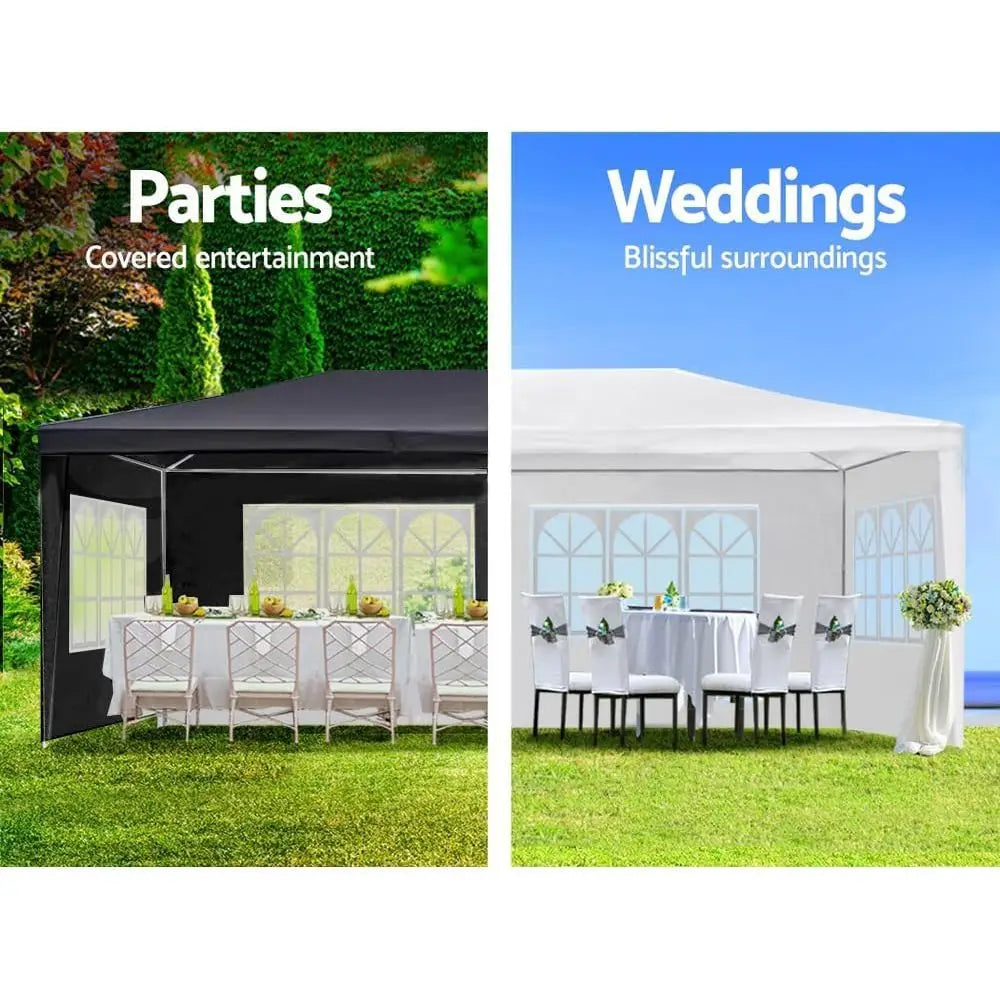 10x30 Outdoor Party Tent with 8 Removable Sides, Waterproof PE and Stabilizing Kit for Weddings and Events