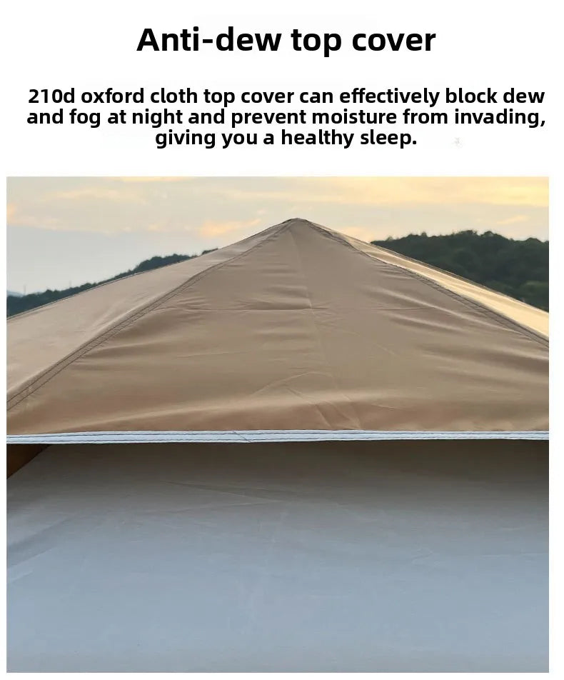 Portable Hexagon Pop Up Tent Outdoor 1 Room 1 Living Space Easy Setup Ventilated Park Camping Canopy Sunshade Party Tent