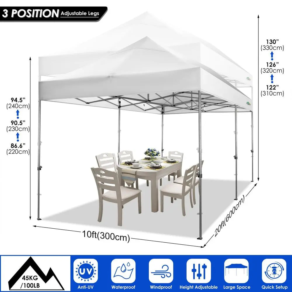 10x20 Heavy Duty Pop up Canopy Tent with 6 sidewalls Easy  Commercial Outdoor Wedding Party Tents for Parties All Season Wind