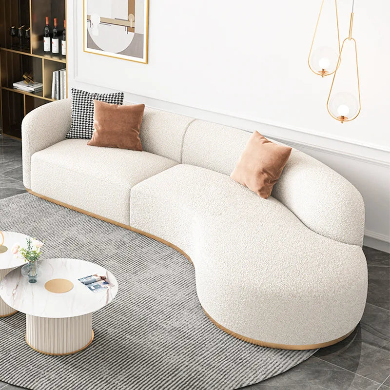 &c Nordic Modern Simple Light Luxury Living Room Beauty Salon Leisure Reception Area Arc Sofa