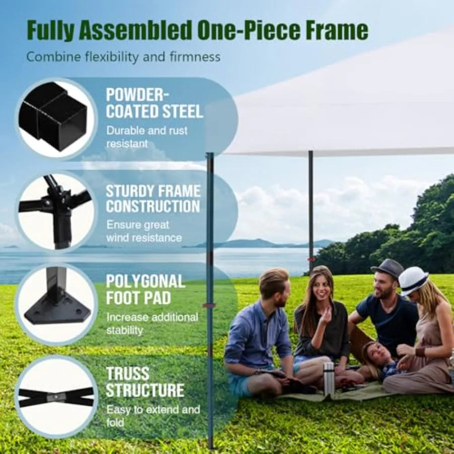 Outdoor events portable 10x10ft pop up canopy tent in navy blue nylon with instant openclose mechanism and bonus 4 sand bags