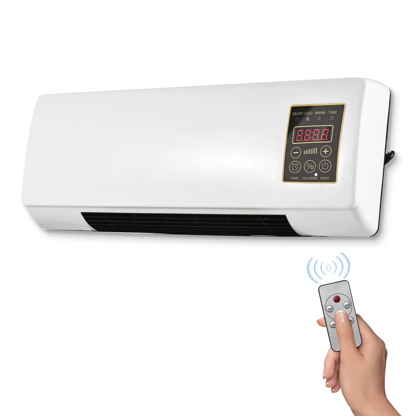 Cold and Warm Dual Purpose Air Conditioner Heater and fan Combo Wall Mounted Desktop 2in1 Fan Timing Function Heating and Cool