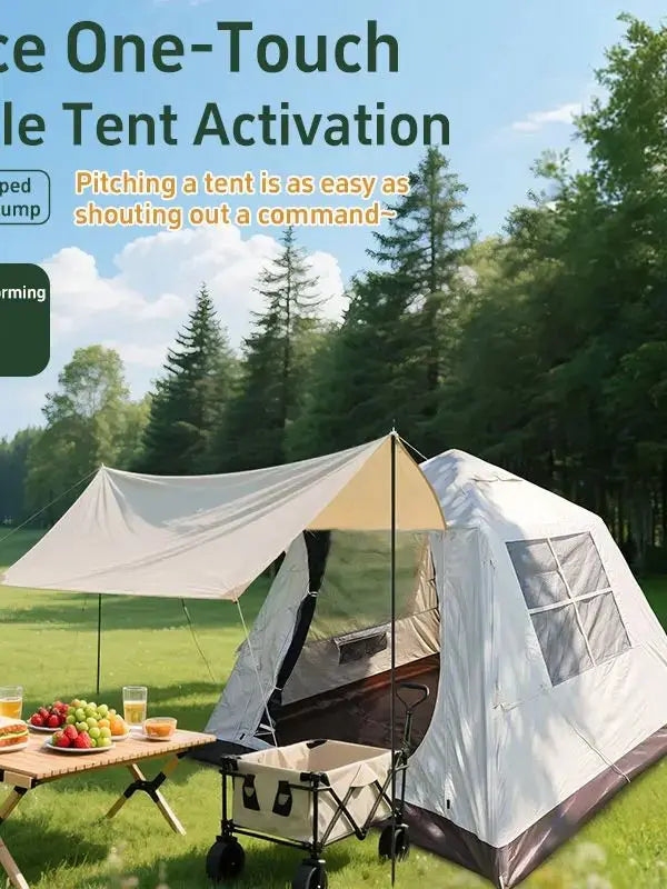 Outdoor Park Camping Glamping Tent Multi-person 4-5 People Tent Hiking Mountain Hiker Inflatable Tent Portable Rainproof Tent