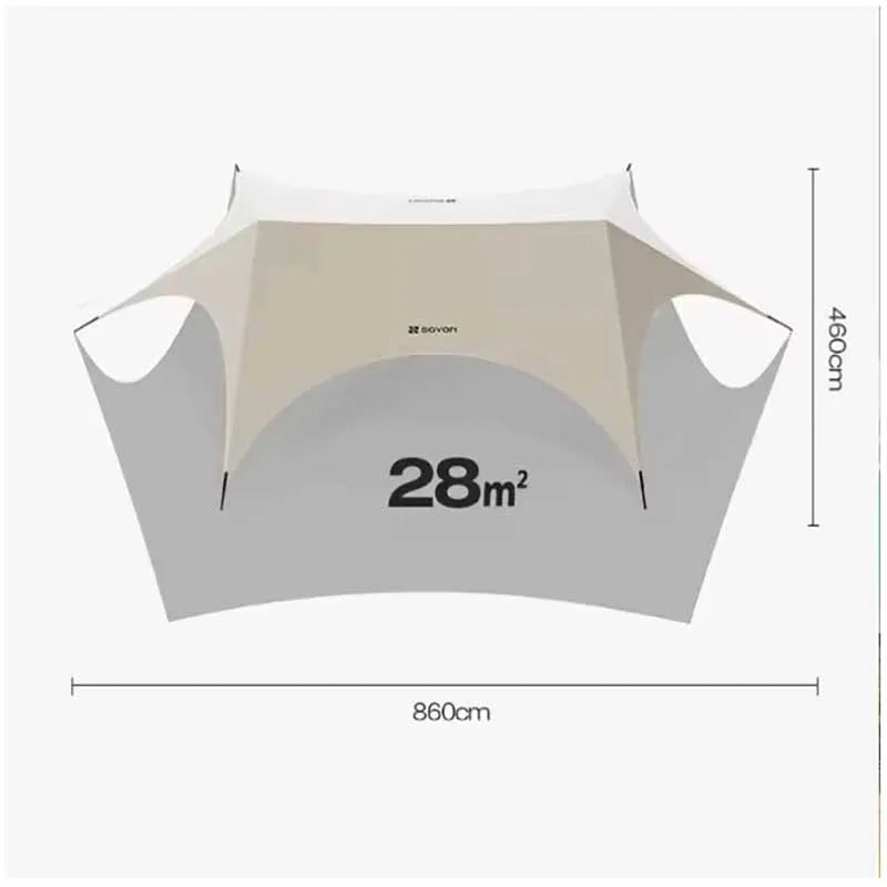 Outdoor Portable Hexagonal Sunshade Canopy Camping Rainproof Quick Setup Sun Shelter Professional Ventilated Outdoor Products