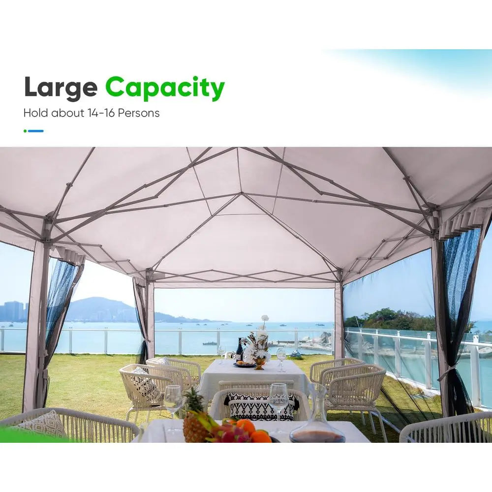 10x20 Pop up Screened Canopy Tent with Mosquito Netting, Portable Easy up Outdoor Screen House Shelter for Patio, Camping and P