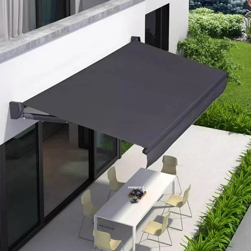 Tent Electric Canopy Retractable Folding Gazebos Outdoor Eaves Remote Control with Light Villa Courtyard Rainproof Awning N