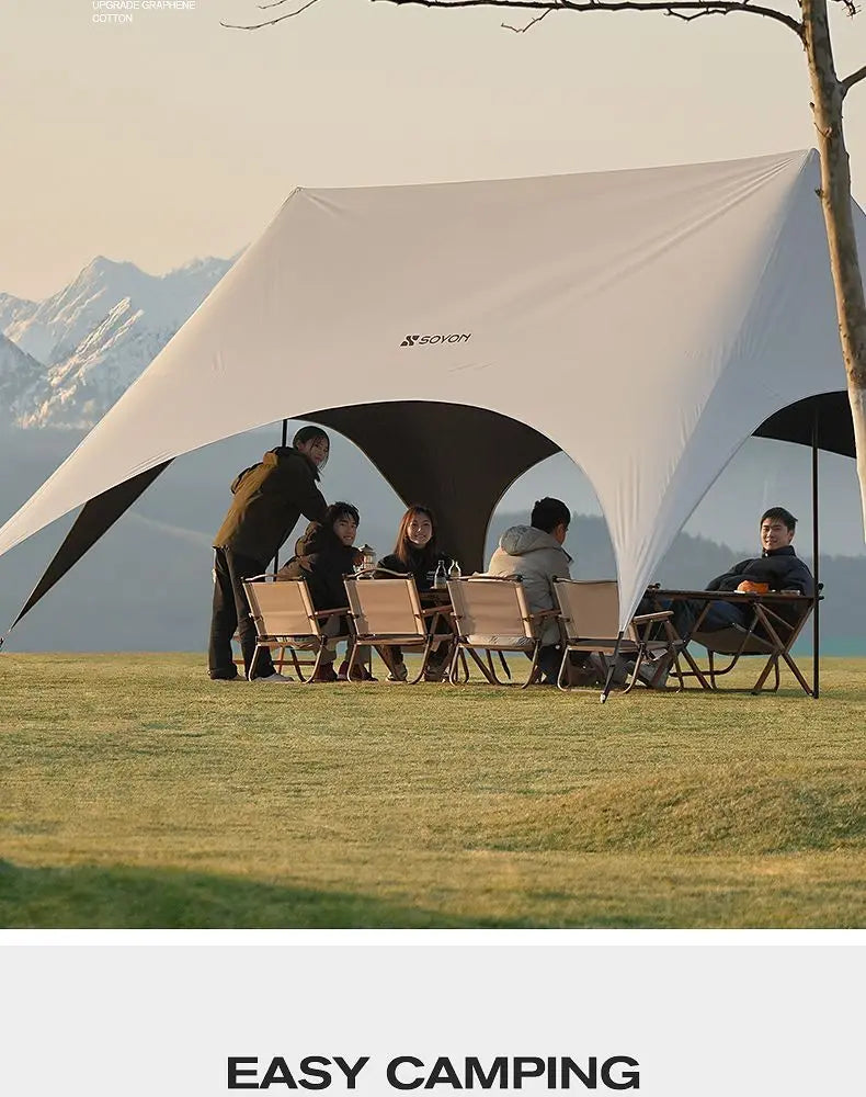 Outdoor Portable Hexagonal Sunshade Canopy Camping Rainproof Quick Setup Sun Shelter Professional Ventilated Outdoor Products