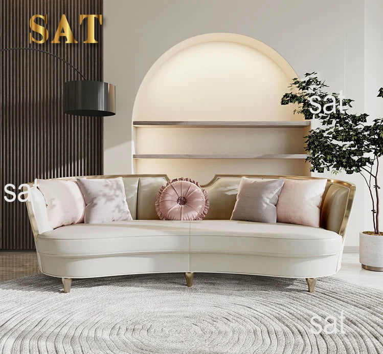 mz- Modern Modular Sectional Sofa Luxury Gold Sofa Set Furniture American Curved Upholstery Living Room Sofas for Home Hotel~