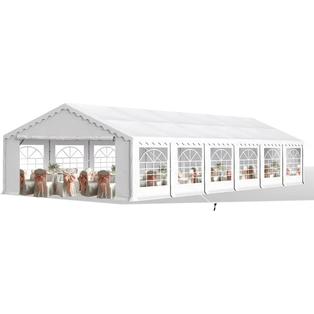 Heavy-Duty Waterproof Outdoor Party Tent, 20x40 ft, with Sidewalls, Ideal for Weddings and Events