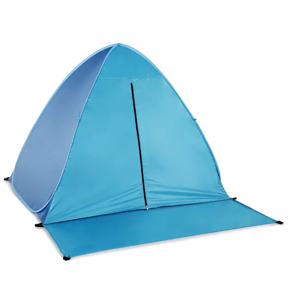 Pop Up Camping Tent Automatic Waterproof Tent With Curtain Quick Deployment Outdoor Beach Sun Shade Tent for Camping Beach Outdo