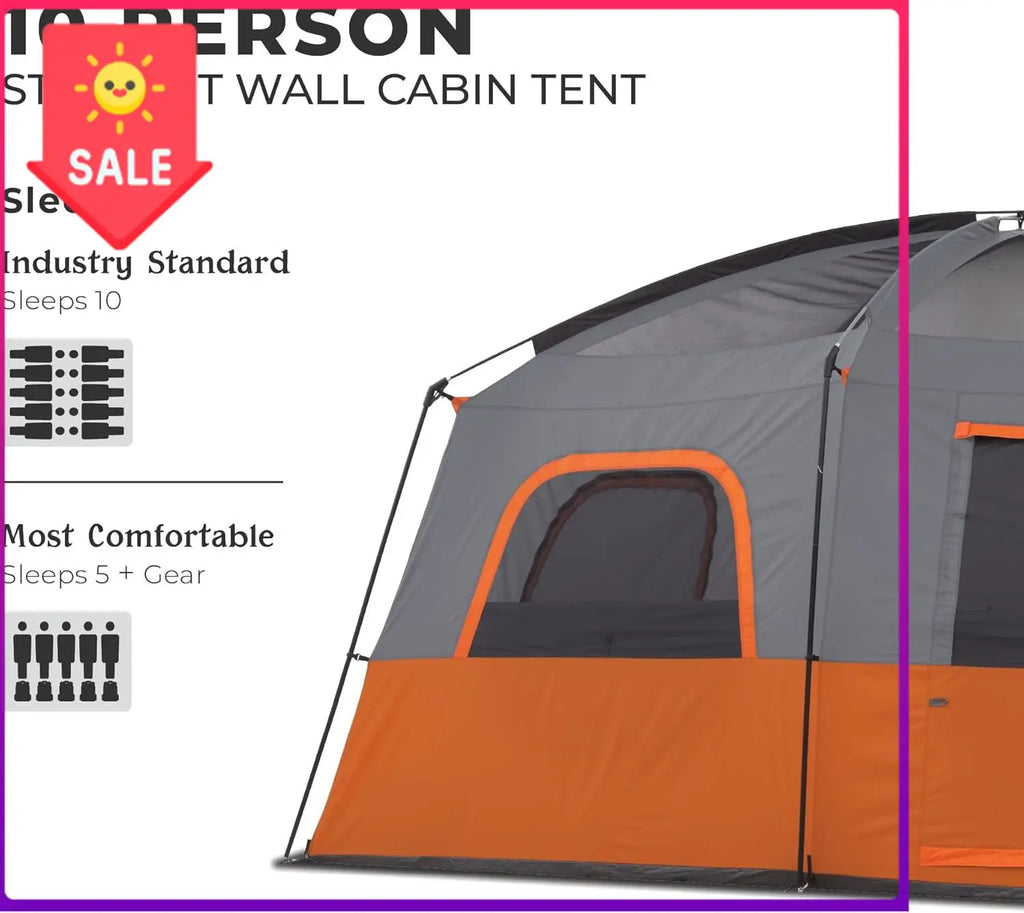 Sale price Tent for Family Camping | 10 Person / 11 Person / 12 Person Large Multi Room Cabin Tents for Car Camping & Outdoor Ad