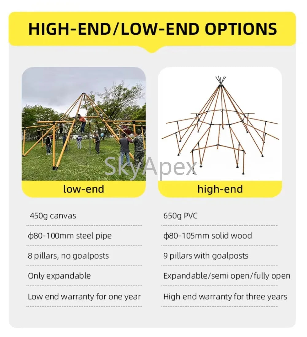 Tente de réception pyramidale haut de gamme - Bâche pour 100 personnes - Tentes tipi pour salons professionnels, mariages et événements commerciaux