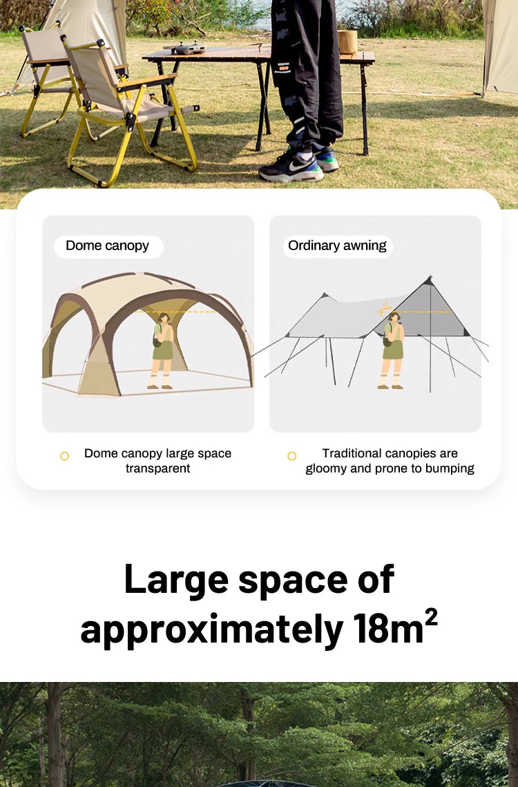 Sonuto 8-13 Person Camping Tent Sun Rainproof & Anti-Mosquito Large Car Awning Compact Foldable Outdoor Pavilion for Family