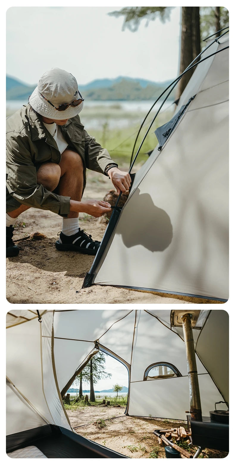 Naturehike SOLO Camping Tent Ultralight Silicon Coated Outdoor 4 Seasons Tents Waterproof 15D Nylon Double Layer Hiking Tent