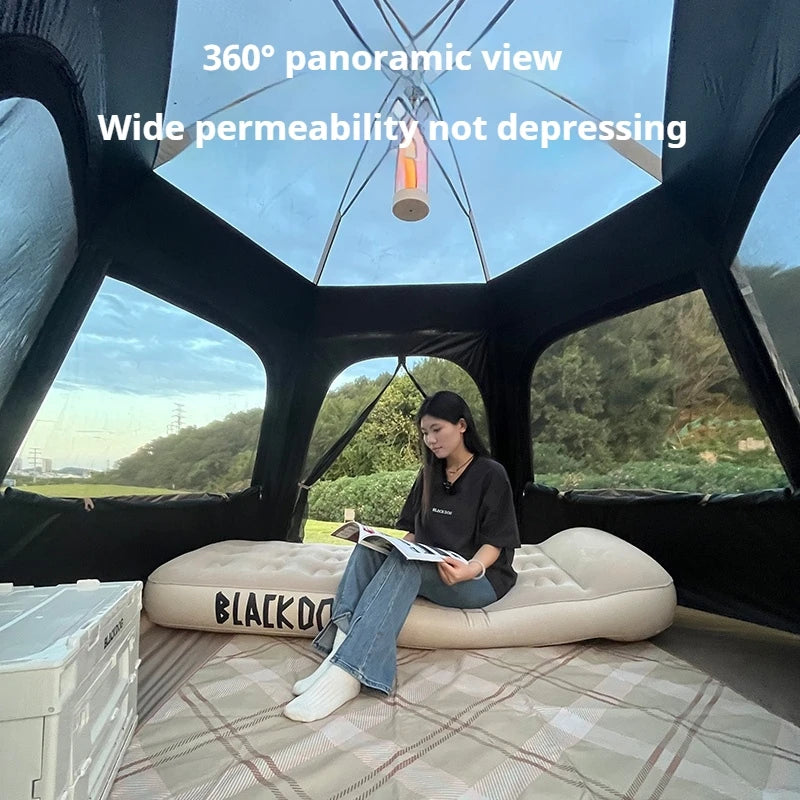 Naturehike BLACKDOG Qiyun 3-Speed Hexagonal Tent Sunscreen Stable Cooling Sensation Strong Wind Resistant Fiber Support With 360