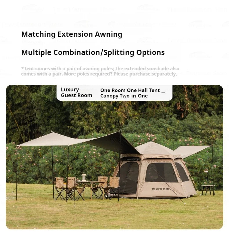 Naturehike BLACKDOG Qiyun 3-Speed Hexagonal Tent Sunscreen Stable Cooling Sensation Strong Wind Resistant Fiber Support With 360