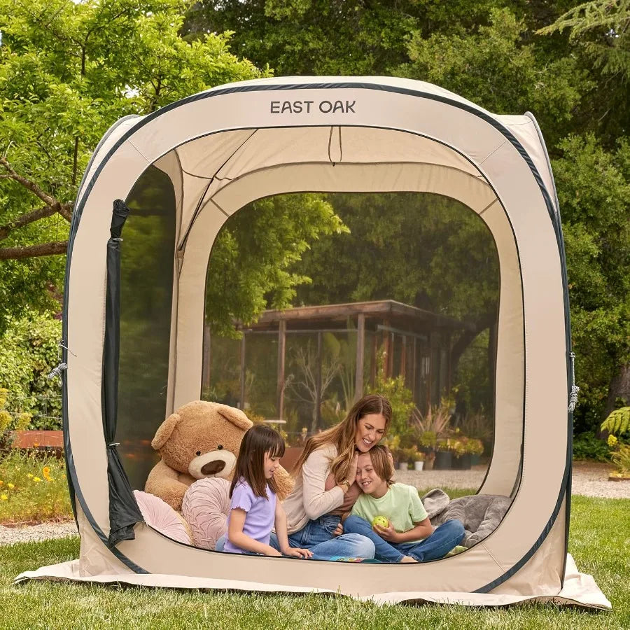 Screen House Tent Pop-Up Portable Screen Room Canopy Instant Screen Tent 4 x 4 FT with Carry Bag for Patio Backyard Deck Outdoo