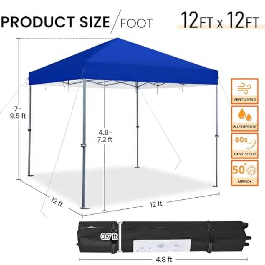Pop Up  Easy Set-up Tent Portable Outdoor   Tent Commercial Gazebo with Wheeled Carry Bag 4 Sandbags for Home Party Outdoor Act