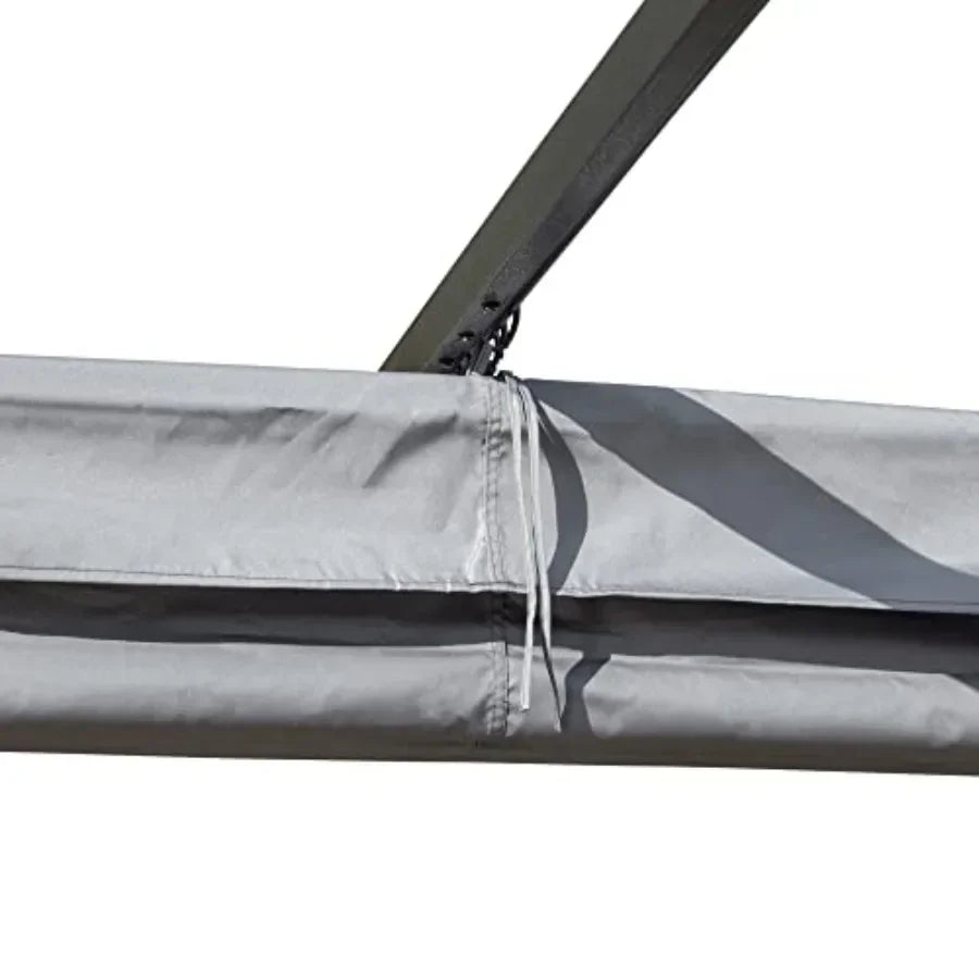 10' x 10' Outdoor Retractable Pergola  Metal Patio Shade Shelter for Backyard Porch Party Garden Grill Gazebo Gray