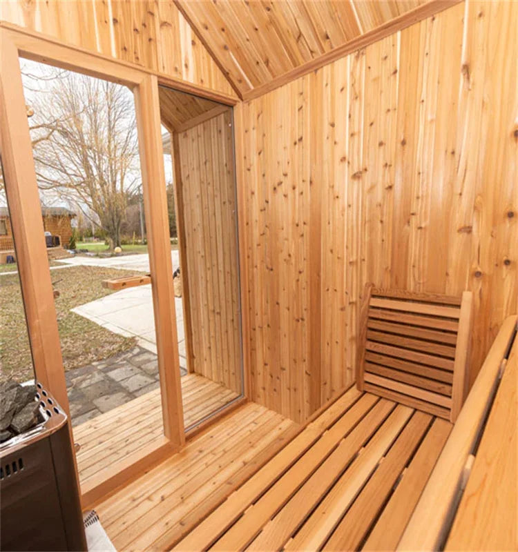 Sauna électrique extérieur pour 1 à 8 personnes, design Hemlock Spire, fitness, amincissement, avec poêle à bois, spa à domicile, détox, relaxation