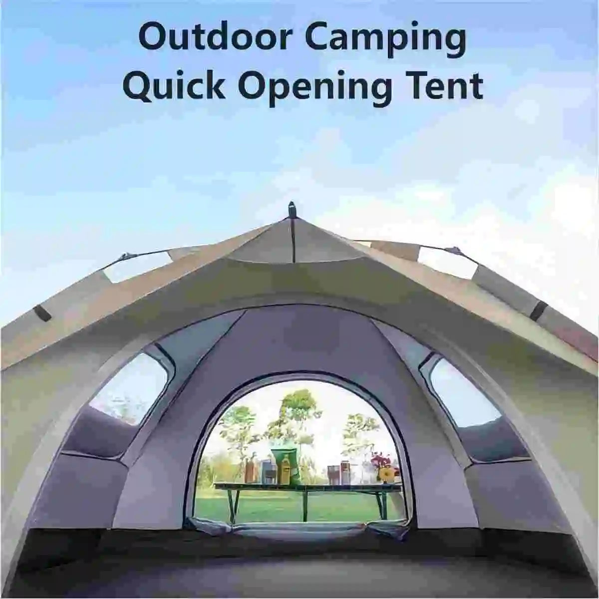 Outdoor Automatic Quick-opening Tent Rainproof Sunshine-proof Tent Fishing Beach Sunshine Shelter Two doors and two windows