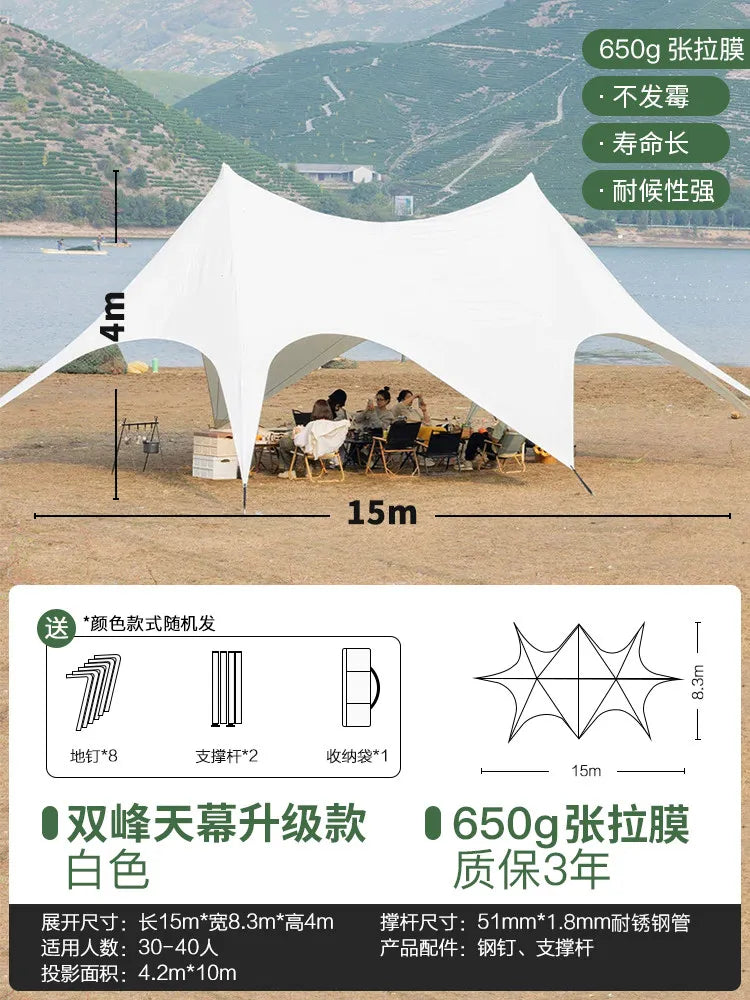 Tente de réception extérieure robuste, résistante aux UV, imperméable et coupe-vent, 10m, 15m, 20m, pour mariages et événements